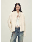 "Healing Eros" casual stand - up collar short Toscana Shearing Coat winter