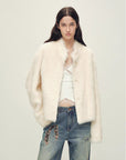 "Healing Eros" casual stand - up collar short Toscana Shearing Coat winter