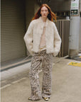 "Healing Eros" casual stand - up collar short Toscana Shearing Coat winter