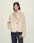 "Healing Eros" casual stand - up collar short Toscana Shearing Coat winter