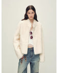 "Healing Eros" casual stand - up collar short Toscana Shearing Coat winter