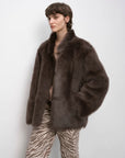 "Heartbeat Mark" Tuscany sheepskin women's short fur coat - variant_title