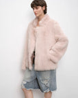 "Heartbeat Mark" Tuscany sheepskin women's short fur coat - variant_title