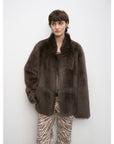 "Heartbeat Mark" Tuscany sheepskin women's short fur coat - variant_title
