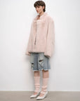 "Heartbeat Mark" Tuscany sheepskin women's short fur coat - variant_title
