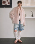 "Heartbeat Mark" Tuscany sheepskin women's short fur coat - variant_title