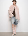 "Heartbeat Mark" Tuscany sheepskin women's short fur coat - variant_title