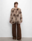 Heartbeat private collection Casual casual sense of chicken heart collar two - color printing craft disc buckle fox fur coat - variant_title