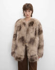 Heartbeat private collection Casual casual sense of chicken heart collar two - color printing craft disc buckle fox fur coat - variant_title