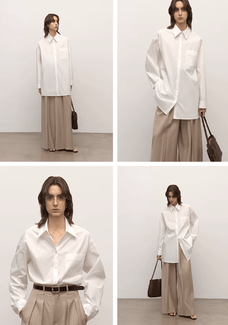 "Heart's Desire" high - end high - density nylon cotton drapes stylish all - match silhouette shirt - variant_title