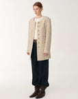 Heavy wool tweed high - end exquisite round neck patch pocket slim Chanel jacket for women - variant_title