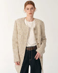 Heavy wool tweed high - end exquisite round neck patch pocket slim Chanel jacket for women - variant_title