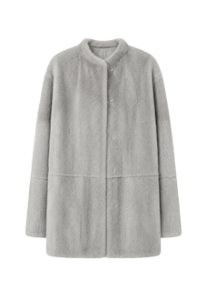 Hera Moonlight Silver Blue mink mid-length coat, transparent product view