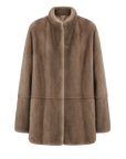 Hera Moonlight Light Brown mink mid-length coat, transparent product view