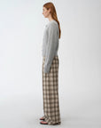 "Hokkaido Weaving Love" wool blend crew neck cardigan top - variant_title
