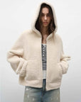 hooded merino sheepskin jacket product image 05