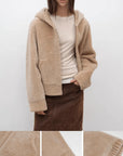 hooded merino sheepskin jacket product image 08