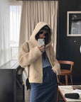 hooded merino sheepskin jacket product image 12