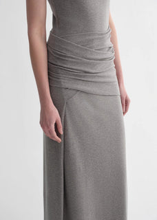 Ice silk wool blend dress with adjustable waistline, hip - flattering design, slim fit for a figure - slimming effect - variant_title