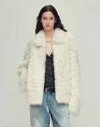 Icelandic Bell Sound classic white Toscana curly coat, front styling view