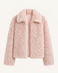 Icelandic Bell Sound dirty pink Toscana curly shearling coat product cutout