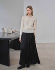 “Imbell"Imported Yangtze 30NM Contrast Stitch Wool Knit Skin - Friendly Short Top - variant_title