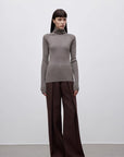 Imported wool pleated high - waisted straight - leg all - match slimming suit trousers for women - variant_title