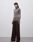 Imported wool pleated high - waisted straight - leg all - match slimming suit trousers for women - variant_title