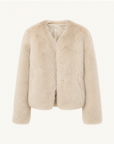 "Darcy Manor" imported Toscana straight wool sheepskin sweetheart collar short fur coat