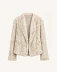 Inspiration Glimpse white apricot Rex rabbit fur coat front product view