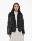 "Inspiration Glimpse" lapel double - breasted loose woven Rex rabbit fur coat for women in winter - variant_title