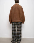 Jazz Party brown Merino shearling motorcycle jacket, full back view