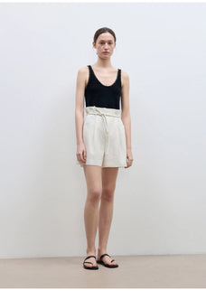 "Jungle Fantasy" Flower Bud Drawstring High Waist Shorts Women - variant_title