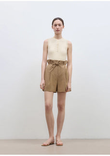 "Jungle Fantasy" Flower Bud Drawstring High Waist Shorts Women - variant_title