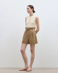 "Jungle Fantasy" Flower Bud Drawstring High Waist Shorts Women - variant_title