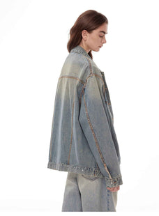 "Kamen Rider" Stylish and Versatile Vintage Handcrafted Distressed Reversible Denim Jacket - variant_title