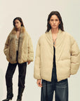 Fireladyfur Women’s Down Parka with Detachable Real Wolf Fur Trim Polish White Goose Down “Glacier Parka”