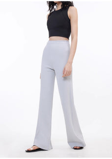 Knitted bootcut trousers, glutinous rice trousers, pit striped casual trousers - variant_title