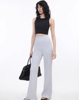 Knitted bootcut trousers, glutinous rice trousers, pit striped casual trousers - variant_title