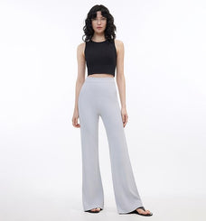Knitted bootcut trousers, glutinous rice trousers, pit striped casual trousers - variant_title