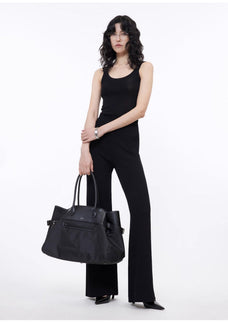 Knitted bootcut trousers, glutinous rice trousers, pit striped casual trousers - variant_title