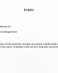 Korean Drama Ace Spanish Merino shearling coat fabric and care information