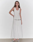 "Lake Bled" Simple and slim texture U - neck A - line slim fit vest dress - variant_title