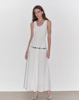 "Lake Bled" Simple and slim texture U - neck A - line slim fit vest dress - variant_title