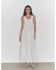 "Lake Bled" Simple and slim texture U - neck A - line slim fit vest dress - variant_title