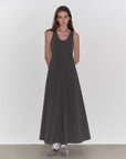 "Lake Bled" Simple and slim texture U - neck A - line slim fit vest dress - variant_title