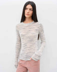 "Lazy Day Essential" Textured Mohair Blend Round Neck Stretch Knit Base Layer for Fall/Winter Women - variant_title