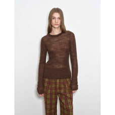 "Lazy Day Essential" Textured Mohair Blend Round Neck Stretch Knit Base Layer for Fall/Winter Women - variant_title