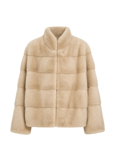 Legacy Mink Cream stand-collar coat, transparent product view
