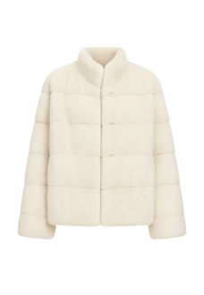 Legacy Mink Pearl stand-collar coat, transparent product view